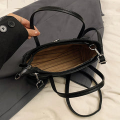 Brand Women's Bag Luxury Designer Handbag PU Buckle Design Top Handle Bag Large Capacity Stylish Satchel Solid Shoulder Bag 2025