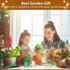 9 Piece Garden Weeding Tools Stainless Steel Gardening Tool Set with Wooden Handle, Weeder