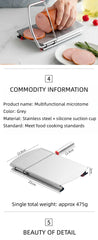 Multifunctional Slicer Butter Cheese Ham Sausage Slicer Kitchen Gadgets Stainless Steel Cutting Board With Silicone Suction Base