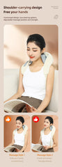 20W Beige Neck And Shoulder Massager Wireless Shoulder And Back Kneading Massage Shawl Trapezius Neck Cervical Masajeador