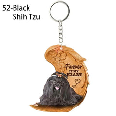 1 Piece 23 Style Dog Forever In My Heart Angel Pendant Bag Key Chains Car Keychain Keyring Pet Jewelry Gift For Women Girls