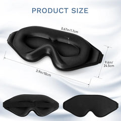 2pcs Total Blackout 3D Sleeping Mask, Super Lightweight & Silky Soft Eye Mask for Sleeping, Fully Adjustable Black