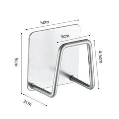 1-6pcs Kitchen Stainless Steel Sink Sponges Holder Self Adhesive Drain Drying Rack Shelf Household Wall Hooks Storage Organizer