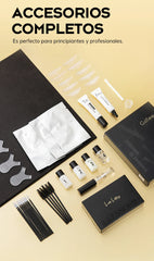 Gollee Lash and Brow Tinting Kit Classic Black Natural Eyelash Lifting Perm Treatment Makeup Set 4-6 Weeks For Lash Curler Perm