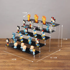Acrylic Riser Display Stand Perfume Organizer Shelves for Amiibo Funko Figures Toys Cupcake Desserts Collection Cosmetic Jewelry