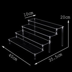 Acrylic Riser Display Stand Perfume Organizer Shelves for Amiibo Funko Figures Toys Cupcake Desserts Collection Cosmetic Jewelry