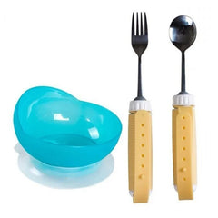 Arthritis Elderly Utensil Disabled Patient Easy Grip Eating Aids Spoon Fork Stainless Steel Removable Rotating Tableware