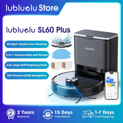 Lubluelu SL60 Plus Robot Vacuum Self Emptying, Hands-free Up To 60 Days, 4000pa Robot Vacuum And Mop Combo 3 In 1 Robotic Vacuum