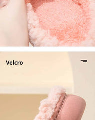 Eyriphy New Fashion Cotton Slippers For Women Winter Warm House Shoes Curly Faux Cotton Bedroom Slides Non-Slips Comfort Slipper