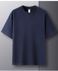 100% pure cotton summer high-end brand men's short sleeve round neck fashionable style half sleeved top breathable T-shirt