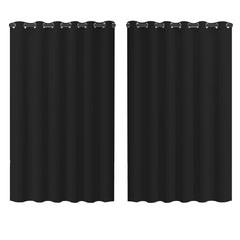 Blackout Curtains 2 Panels Thermal Insulated Grommet Darkening Drapes Solid Black Long Curtain for Bedroom Window Living Room
