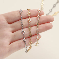 1Meter/Pack 5.5MM 14/18K Gold Plated Brass Rhombus Chain For Jewelry Making Necklace Bracelets Chain Jewelry Making Supplies