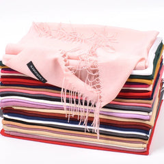Leather Powder Autumn and Winter New Solid Color Scarves Wholesale for Men and Women 120g Single Color Headband Shawl