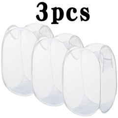 1/3Pcs Dirty Clothes Basket Skeleton Ventilated Foldable Easy Storage Portable Large Capacity Clothes Basket