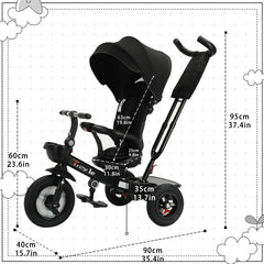 Ubravoo Baby Stroller Tricycle Ride Bike , 360 Degree Rotation Sitting & Lying,Celerity Disassembly & Assembly,1-5 Years
