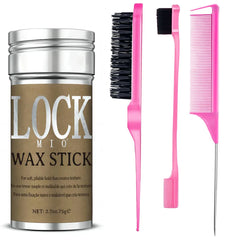 LOCKMIO Wax Stick Natural Coconut Oil Moisturizes Soften Smoothing Styling Flyaway Hair Edge Control Strong Hold Long Lasting