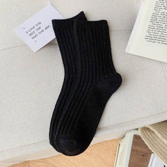 2024 New Winter Cashmere Wool Women Socks Casual japanese fashion Solid Color Thicker Long Sock Girls Thermal Warm Crew Sock