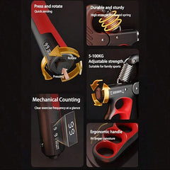 Adjustable Hand Gripper 5-100kg - Grip Strength Trainer for Gym Fitness Muscle Recovery Exercise