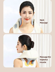 20W Beige Neck And Shoulder Massager Wireless Shoulder And Back Kneading Massage Shawl Trapezius Neck Cervical Masajeador