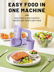 Electric Cheese Grater Portable Salad Maker With 3 Different Shapes of Blades 40W Electric Rotary Slicer Shredder ABS304