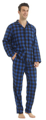 Mens Flannel Pajama Sets Cotton Plaid Pajamas for Men Pjs Set Soft Lounge Sleepwear Pj Pants with Pockets Flannel Shirts