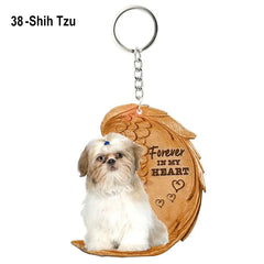 1 Piece 23 Style Dog Forever In My Heart Angel Pendant Bag Key Chains Car Keychain Keyring Pet Jewelry Gift For Women Girls