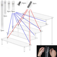 Acrylic Riser Display Stand Perfume Organizer Shelves for Amiibo Funko Figures Toys Cupcake Desserts Collection Cosmetic Jewelry
