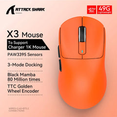 Attack Shark X3Pro X3 Wireless Mouse Lightweight PAW3395 26000dpi Tri-Mode Connection Macro Gaming Mouse for Win/Xbox/PS/Mac