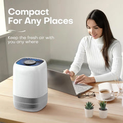 Air Purifiers for Bedroom Home, Air Filter Cleaner with Fragrance Sponge, HEPA Filter for Smoke, Allergies, Pollen, Pet Timer