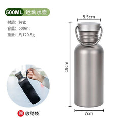 600ml 750ml Titanium Water Bottle Outdoor Camping Supplies Tourism Sports Cycling Hiking Camping Water Bottle