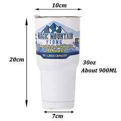 Magic Stainless Steel Freeze Thermos Cup with Straw Ice Coffee Drink Vacuum Insulated Bottle Car Travel Outdoor Mountain Cup