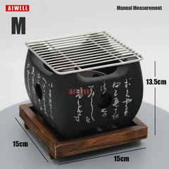 AIWILL Portable BBQ Grill Korean Food Carbon Furnace Barbecue Stove Charcoal Cooking Oven Household Outdoor Reusable Grill Box