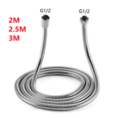 2m/2.5m/3m Black Silver 304 Stainless Steel Shower Hose High Quality Encryption Hose G1/2 Shower Tube Bathroom Accessories