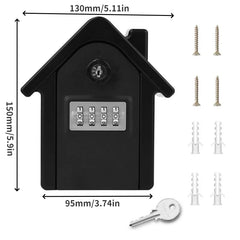 Alloy Wall Mounted Key Lock Box 4 Digit Combination Security Lock Large Space for Home Office Key Safe Secret Storage Box Organi
