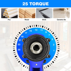 21V Cordless Power Drill,Handheld Screwdriver Drill Set with 25+1 Torque Setting,1.5AH Li-ion Battery&Fast Charger,2-Gear Drill