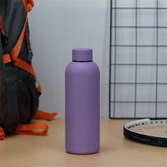 750ml Insulated Bottle Solid Color Stainless Steel Jug with Lid Large Capacity Ice Coffee Cup Portable for Driving Travel Home