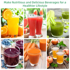 BioloMix Cold Press Juicer with 78mm Feed Chute, 200W 40-65RPM Powerful Motor Slow Masticating Juice Extractor Fits Whole Fruits