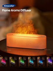KINSCOTER RGB Flame Aroma Diffuser Air Humidifier Ultrasonic Cool Mist Maker Fogger LED Essential Oil Fire LED Lamp Difusor Gift