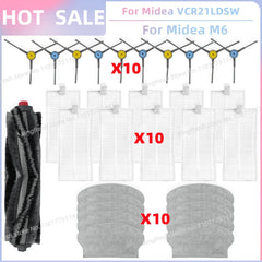 Fit For Midea VCR21LDSW / Midea M6 / Eureka NER600 Robot Vacuum Parts Main Roller Side Brush Hepa Filter Mop Cloth Accessories