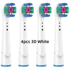 4/8PCS Replacement Brush Heads for Oral B Electric Toothbrushes Floss Cross Action 3D Pro White Precision Standard Daily Clean