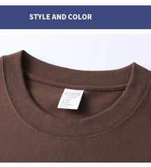 100% pure cotton summer high-end brand men's short sleeve round neck fashionable style half sleeved top breathable T-shirt