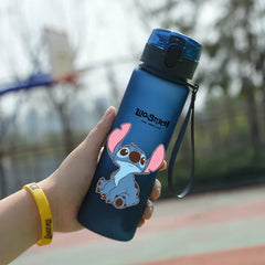 Lilo & Stitch 560ML Water Cup Children Portable Plastic Cartoon Figures Kawai Stitch Outdoor Large Capacity Sports Water Bottle