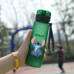 Lilo & Stitch 560ML Water Cup Children Portable Plastic Cartoon Figures Kawai Stitch Outdoor Large Capacity Sports Water Bottle