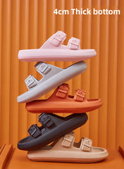 Fashion Buckle Thick Platform Slippers Women Home Soft Sole eva Cloud Slides Sandals Woman 2023 Summer Non Slip Beach Flip Flops