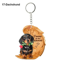 1 Piece 23 Style Dog Forever In My Heart Angel Pendant Bag Key Chains Car Keychain Keyring Pet Jewelry Gift For Women Girls