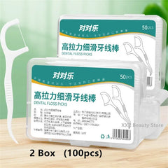 1/2/5/10 Box Portable Disposable Dental Floss Plastic Toothpick High-tension Dental Floss Stick Dental Floss Box Oral Care