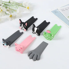Cartoon Door Stop Silicone Reusable Shock Absorbent Block Wedge Doorstops Door Handle Stopper Home Door Anti-collision Stopper