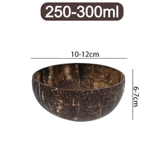 Wholesale Natural Coconut Bowls For Serving Dishes Salad Oatmeal Yogurt Reusable Wooden Coconut Shell Bowl Kitchen Tableware Set