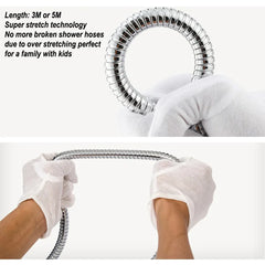 Stainless Steel Shower Hose 5M Long Bathroom Shower Water Hose Extension Plumbing Pipe Pulling Tube Bathroom Accessories