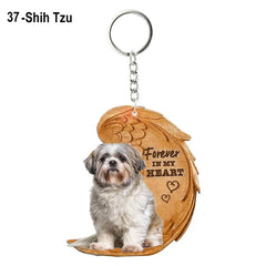 1 Piece 23 Style Dog Forever In My Heart Angel Pendant Bag Key Chains Car Keychain Keyring Pet Jewelry Gift For Women Girls